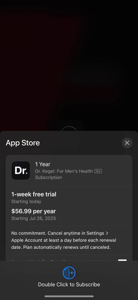 Dr Kegal App onboarding screen 136