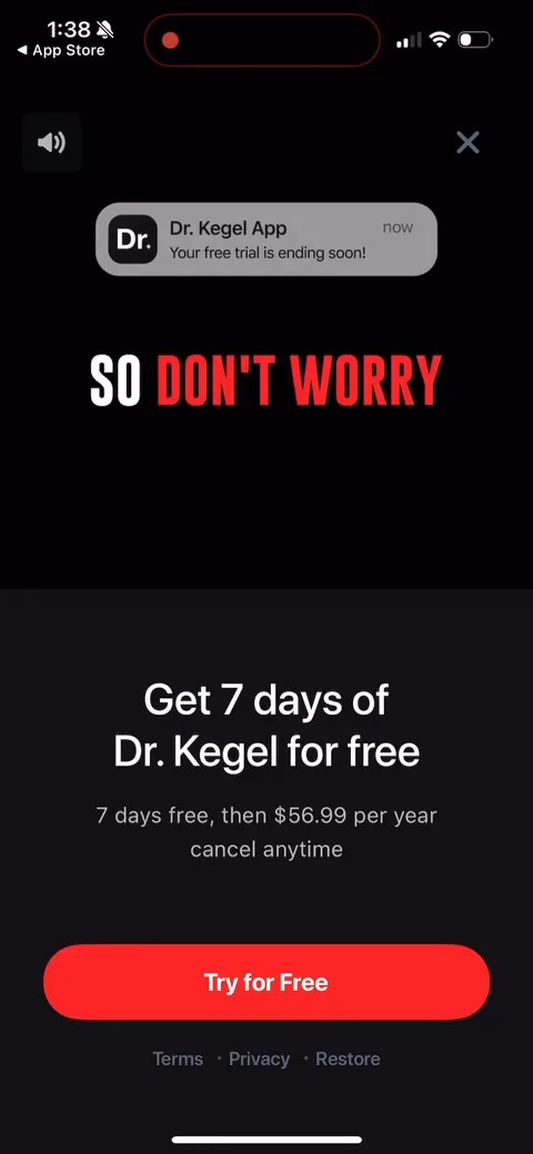 Dr Kegal App onboarding screen 142