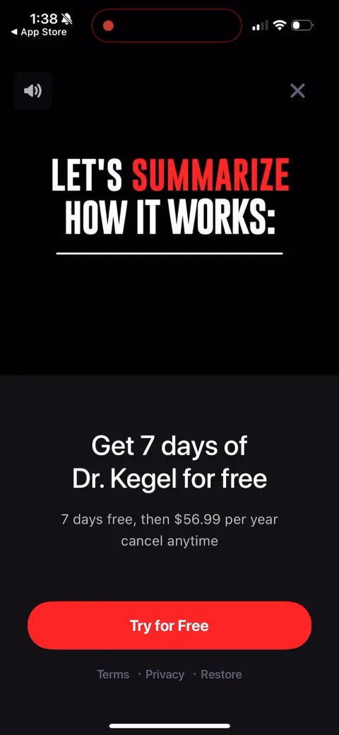 Dr Kegal App onboarding screen 146