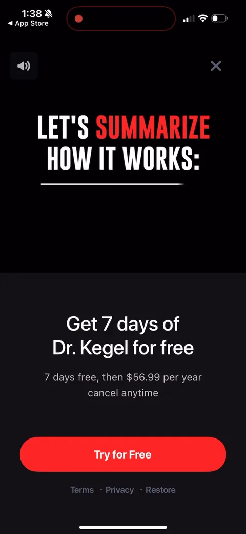 Dr Kegal App onboarding screen 147