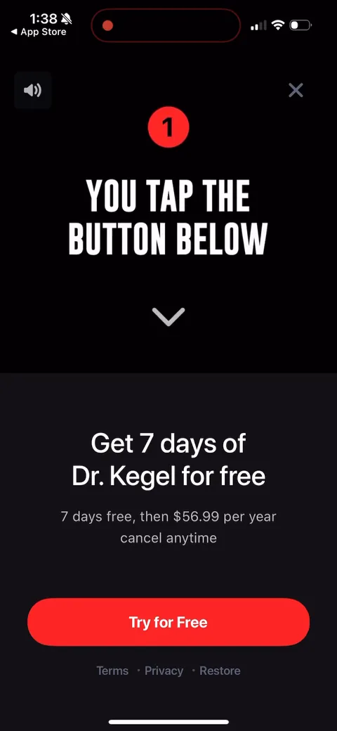 Dr Kegal App onboarding screen 148
