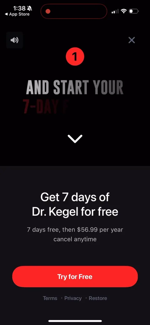 Dr Kegal App onboarding screen 149