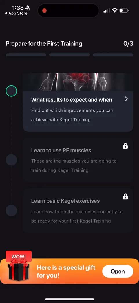 Dr Kegal App onboarding screen 151