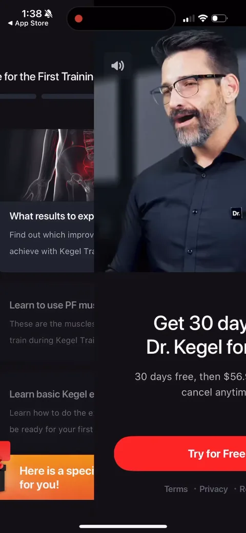 Dr Kegal App onboarding screen 152