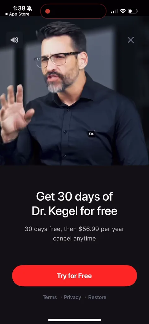 Dr Kegal App onboarding screen 154