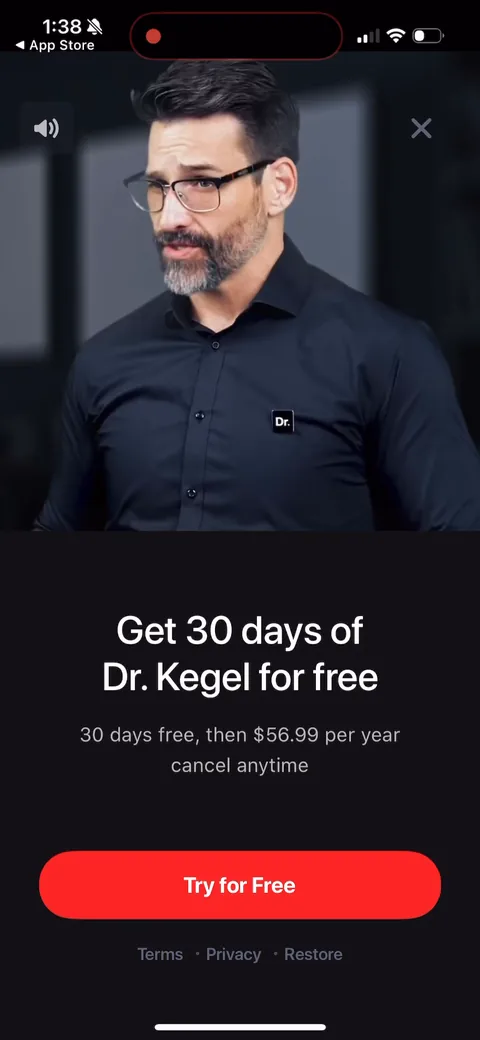 Dr Kegal App onboarding screen 155