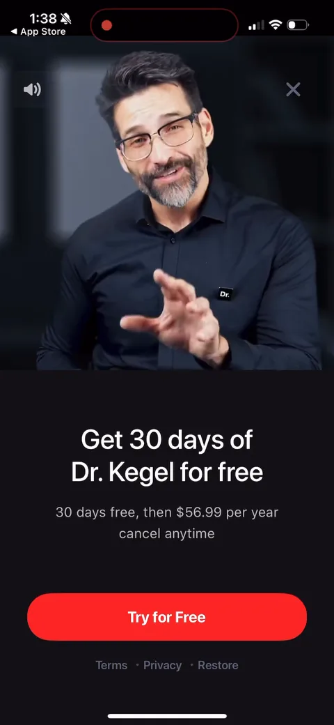 Dr Kegal App onboarding screen 156
