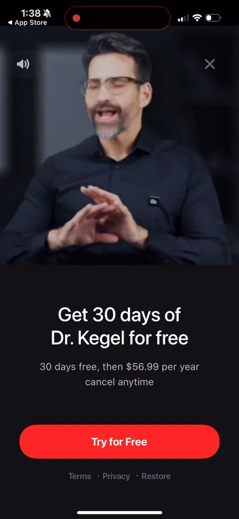 Dr Kegal App onboarding screen 159