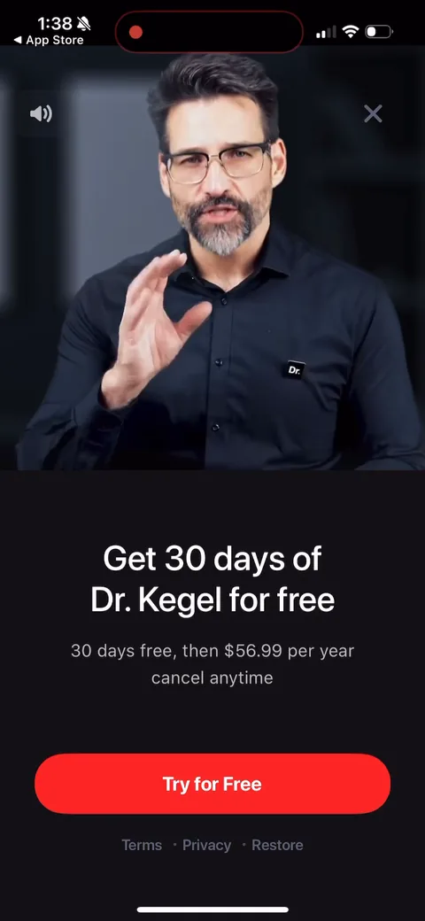 Dr Kegal App onboarding screen 160