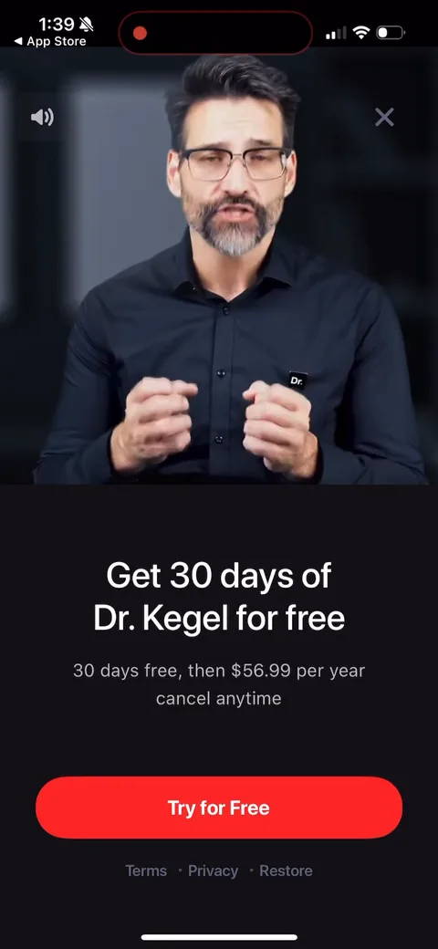 Dr Kegal App onboarding screen 163