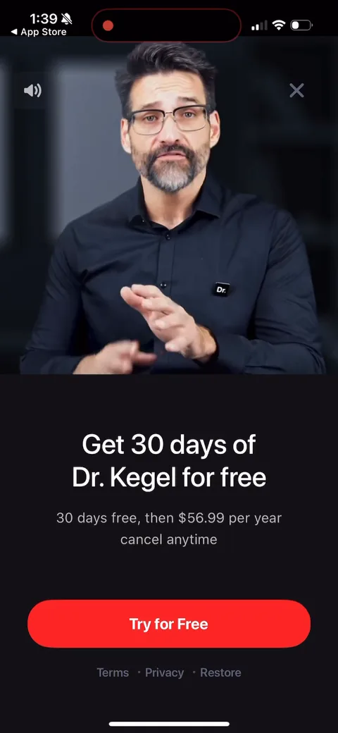 Dr Kegal App onboarding screen 165