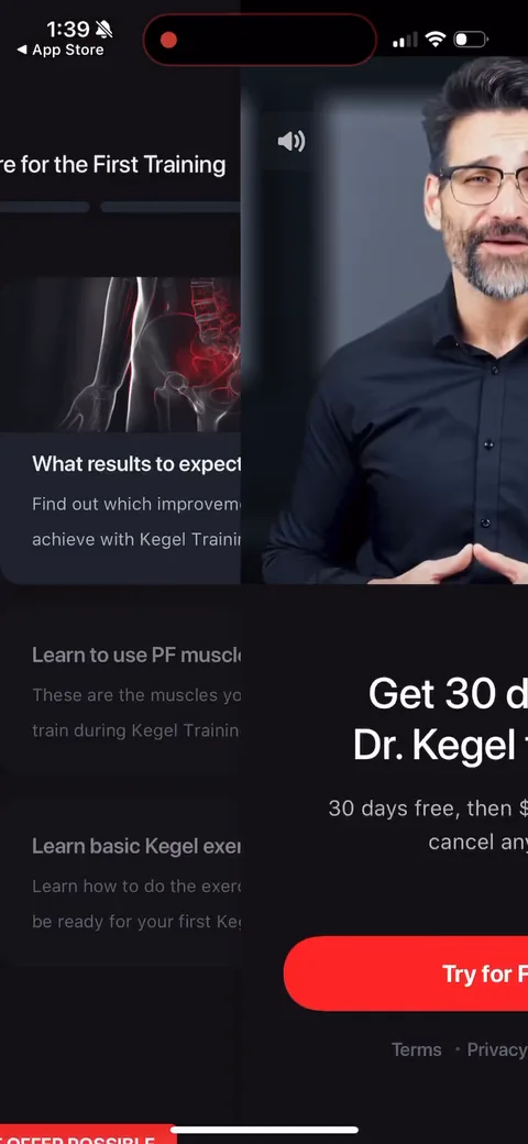 Dr Kegal App onboarding screen 166