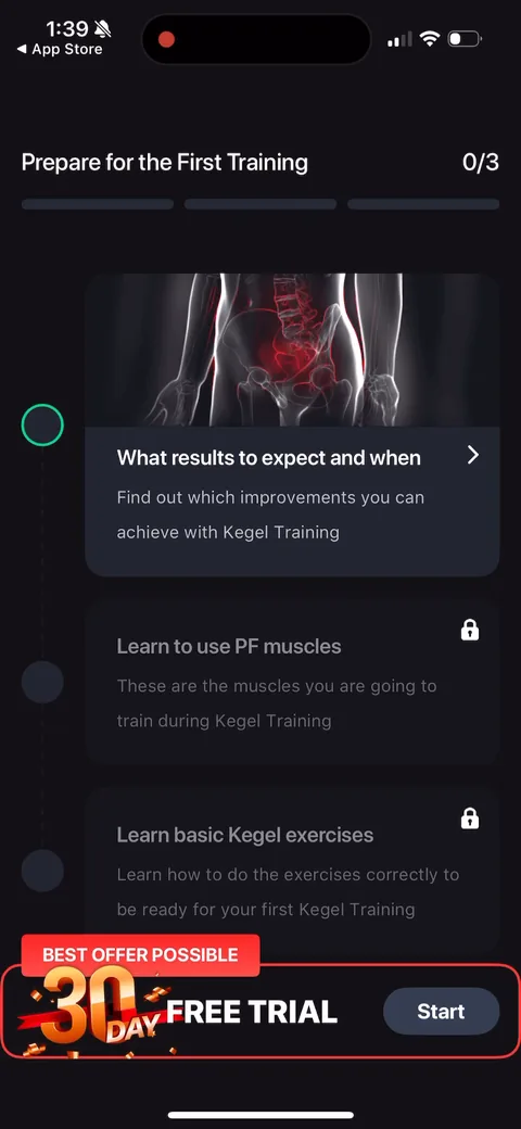 Dr Kegal App onboarding screen 167