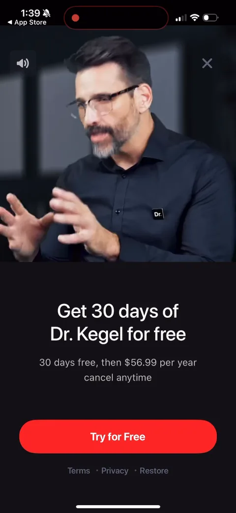 Dr Kegal App onboarding screen 169