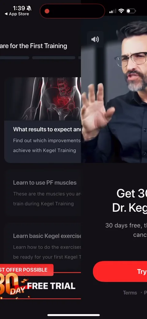 Dr Kegal App onboarding screen 170