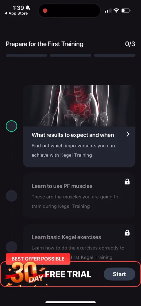 Dr Kegal App onboarding screen 171