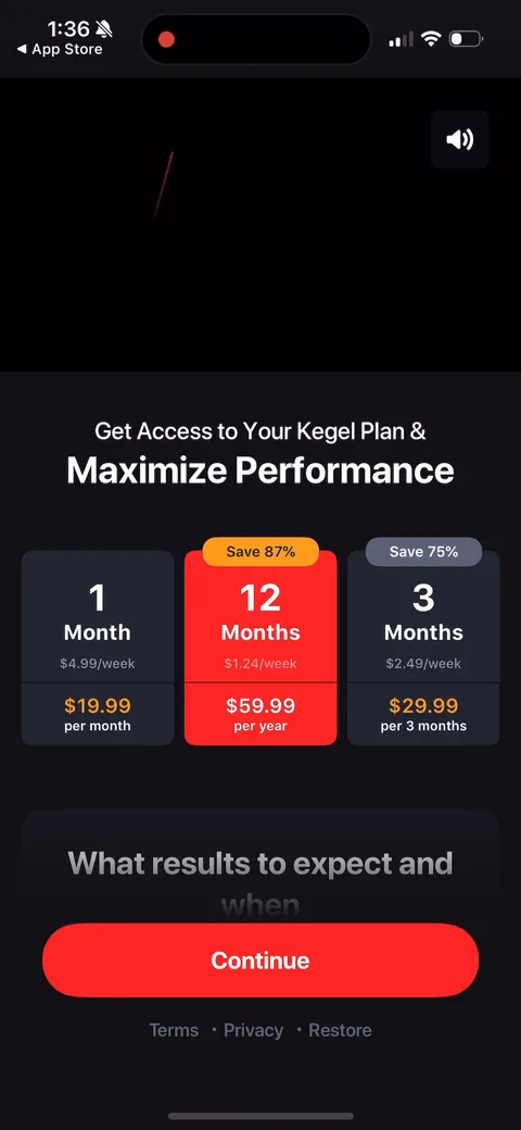 Dr Kegal App onboarding screen 36