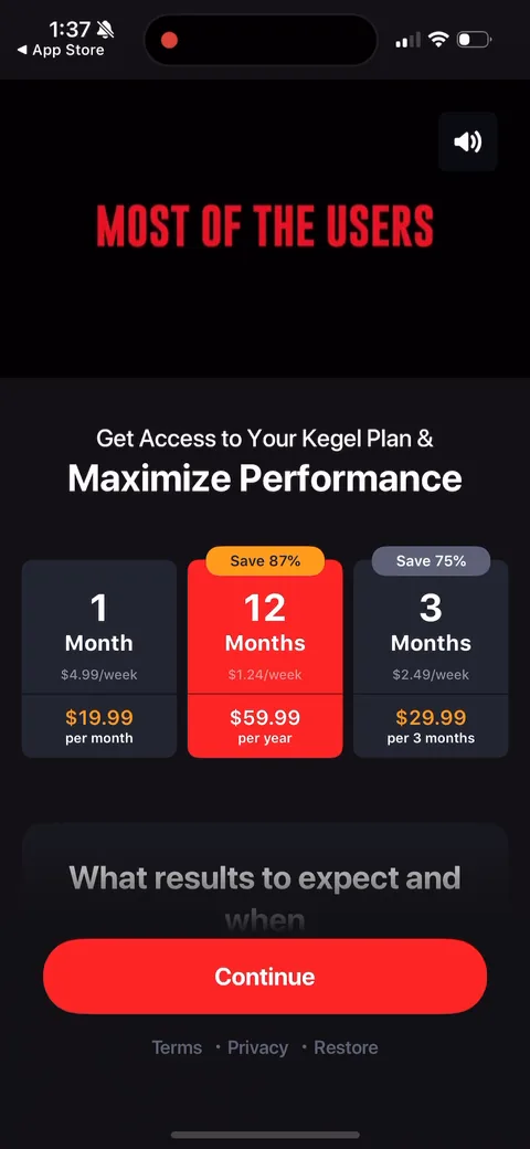 Dr Kegal App onboarding screen 44