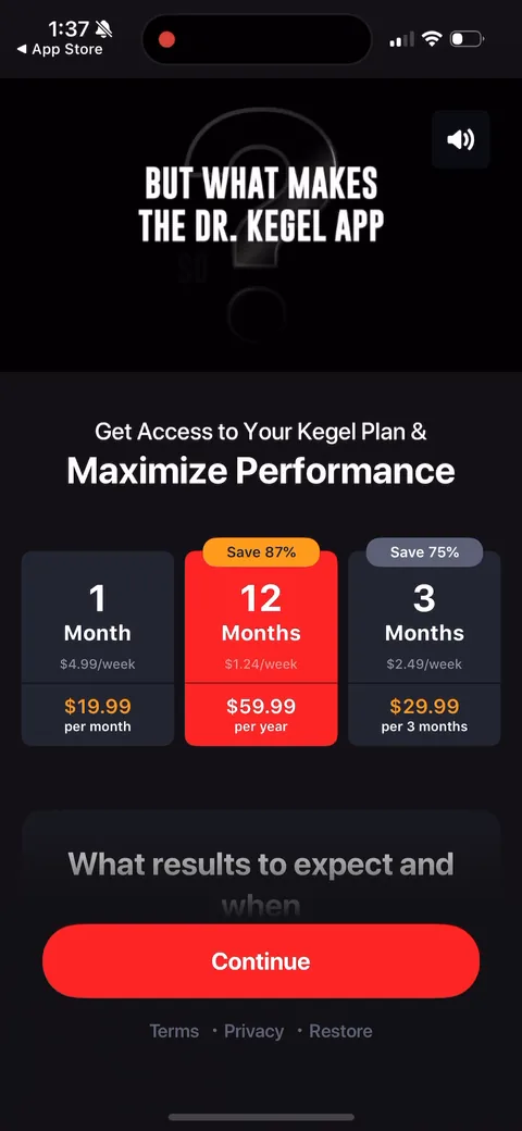Dr Kegal App onboarding screen 48