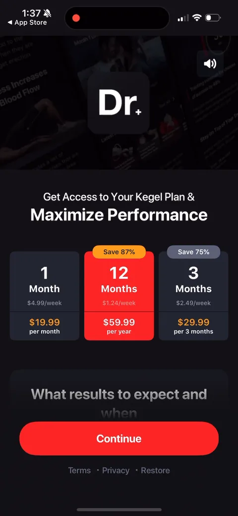 Dr Kegal App onboarding screen 50