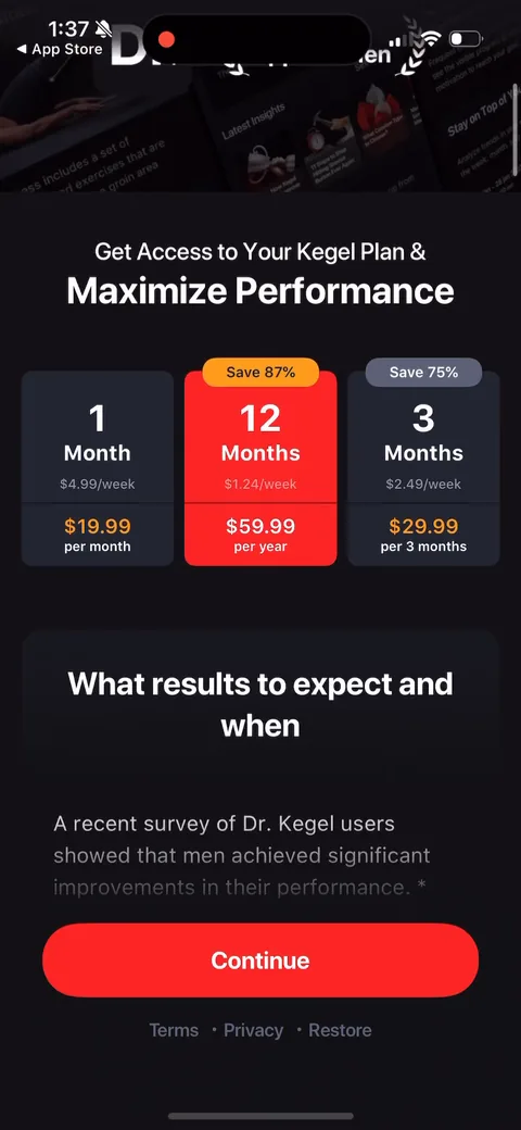 Dr Kegal App onboarding screen 52