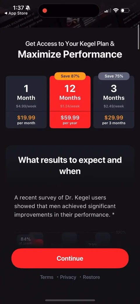 Dr Kegal App onboarding screen 53