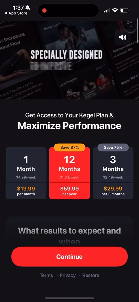 Dr Kegal App onboarding screen 55