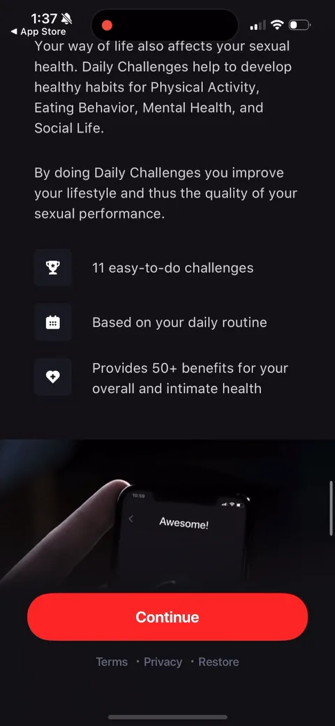 Dr Kegal App onboarding screen 83