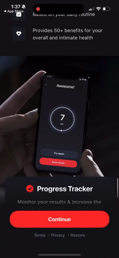 Dr Kegal App onboarding screen 84