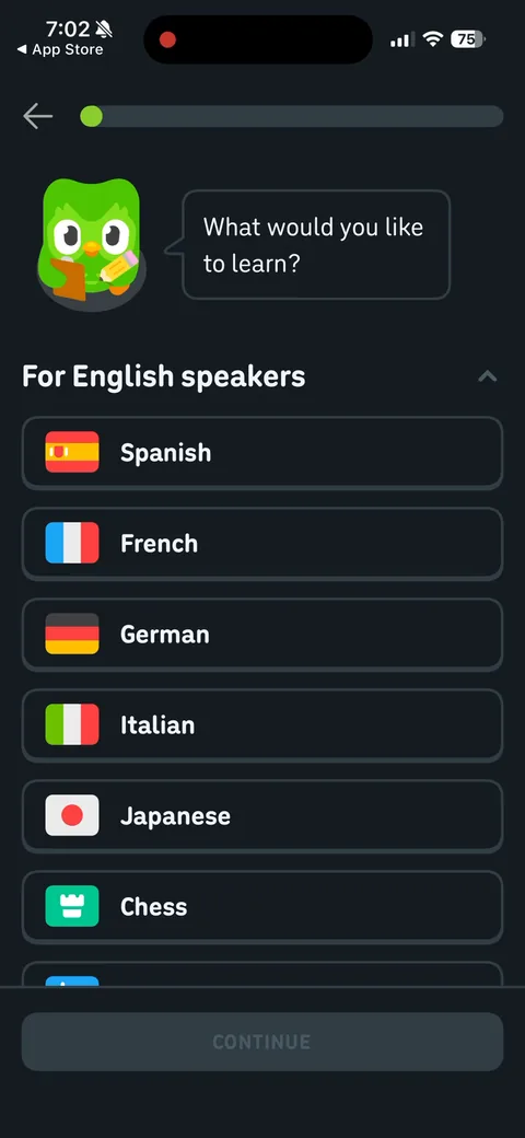Duolingo onboarding screen 8