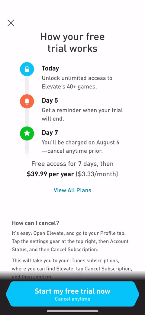 Elevate paywall with pricing, onboarding screen 76