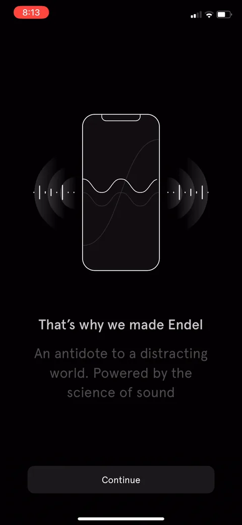 Endel onboarding screen 7