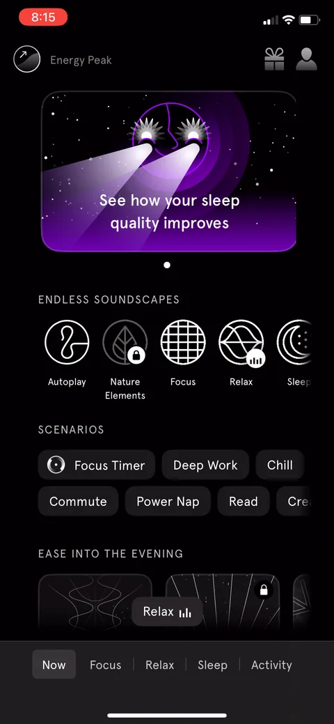 Endel onboarding screen 74