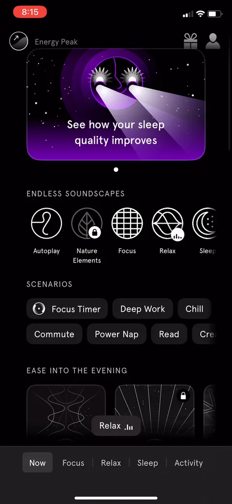 Endel onboarding screen 76