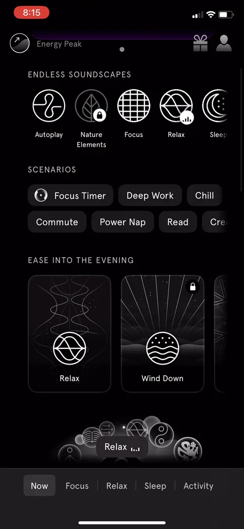 Endel onboarding screen 77