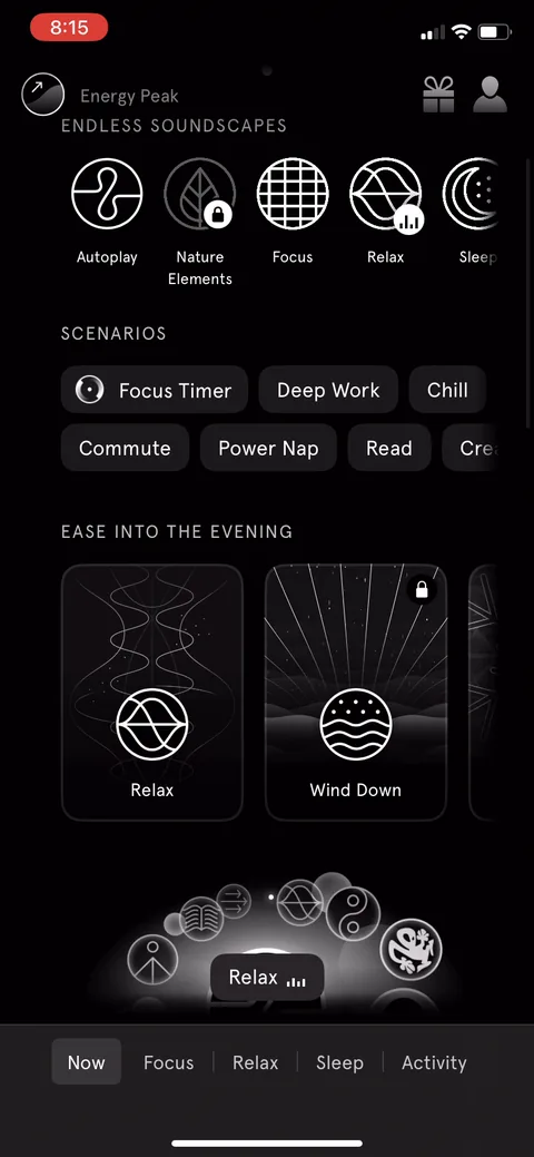 Endel onboarding screen 78