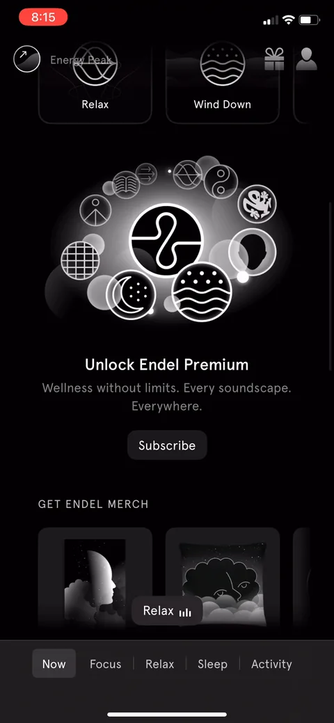 Endel onboarding screen 80
