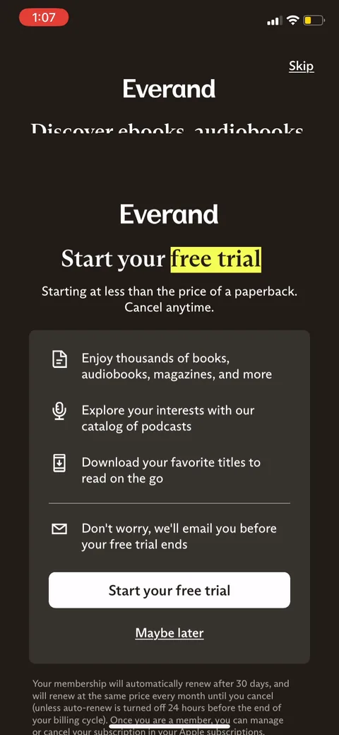 Everand onboarding screen 10