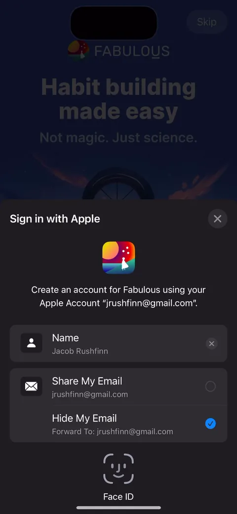 Fabulous onboarding screen 3: Apple sign-in before any value, one tap so it's low friction, but you're taking the account before they've…