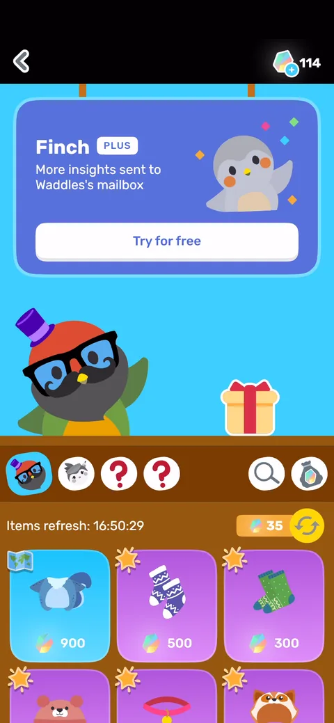 Finch onboarding screen 58
