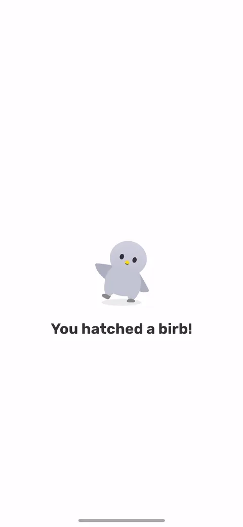 Finch onboarding screen 5: The hatch reveal