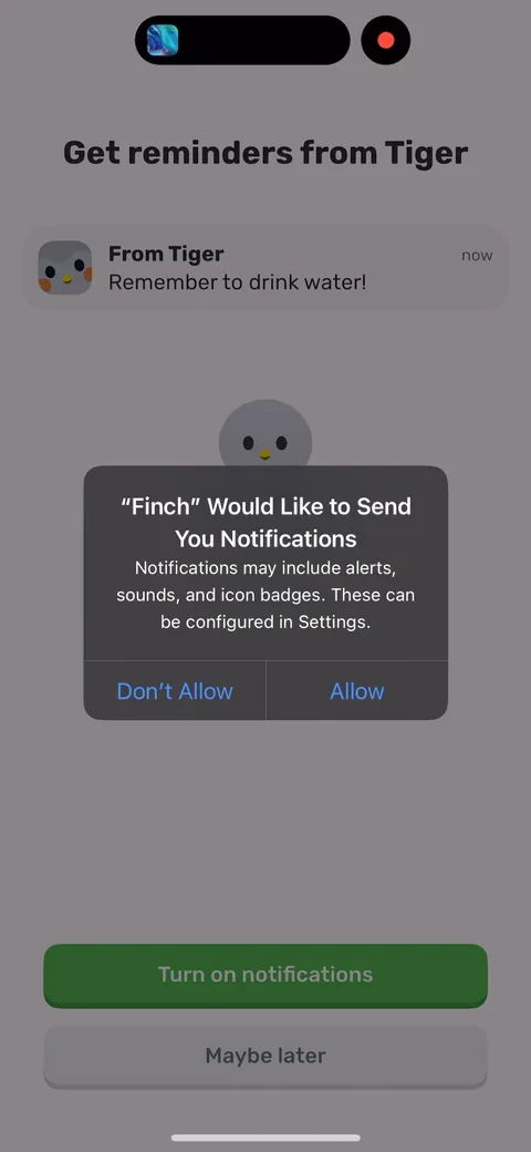 Finch onboarding screen 26