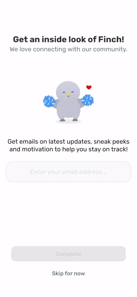 Finch onboarding screen 29