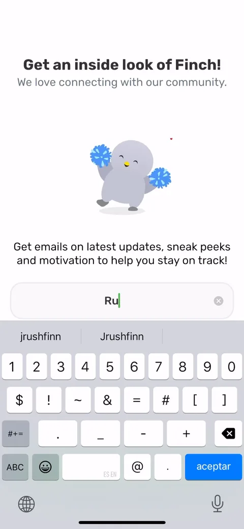 Finch onboarding screen 34