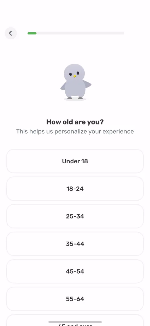 Finch onboarding screen 42