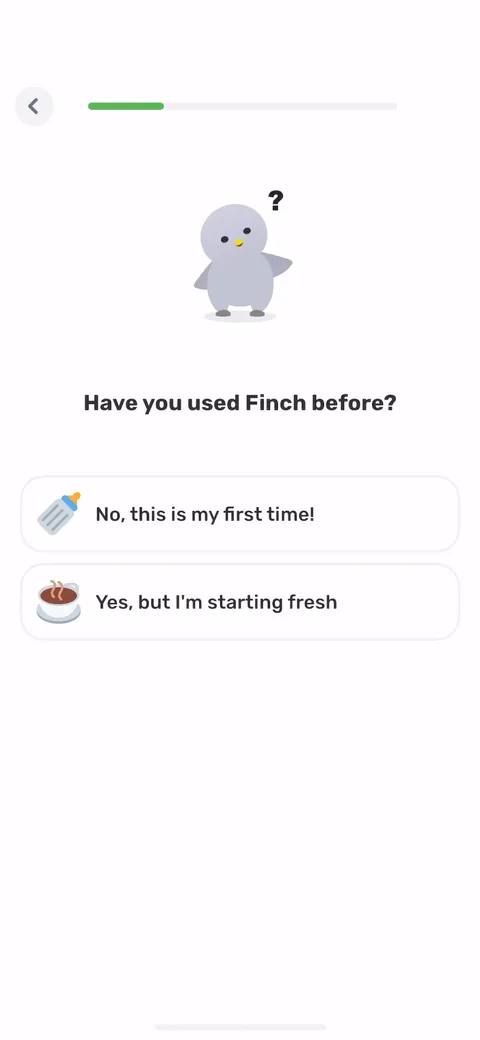 Finch onboarding screen 46
