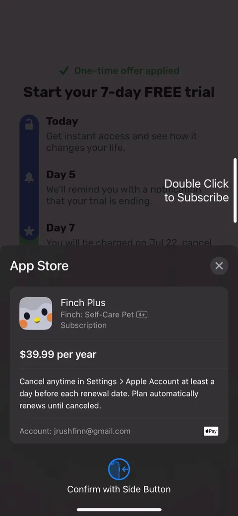 Finch onboarding screen 83