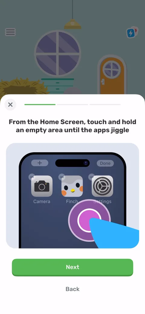 Finch onboarding screen 92