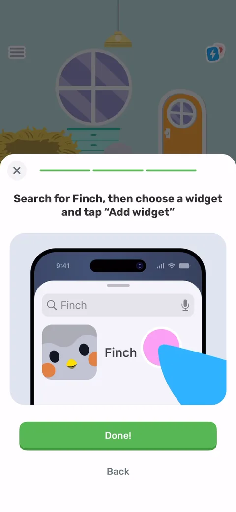 Finch onboarding screen 94