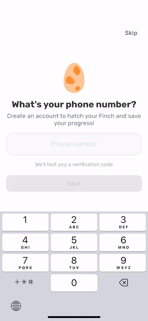 Finch onboarding screen 3